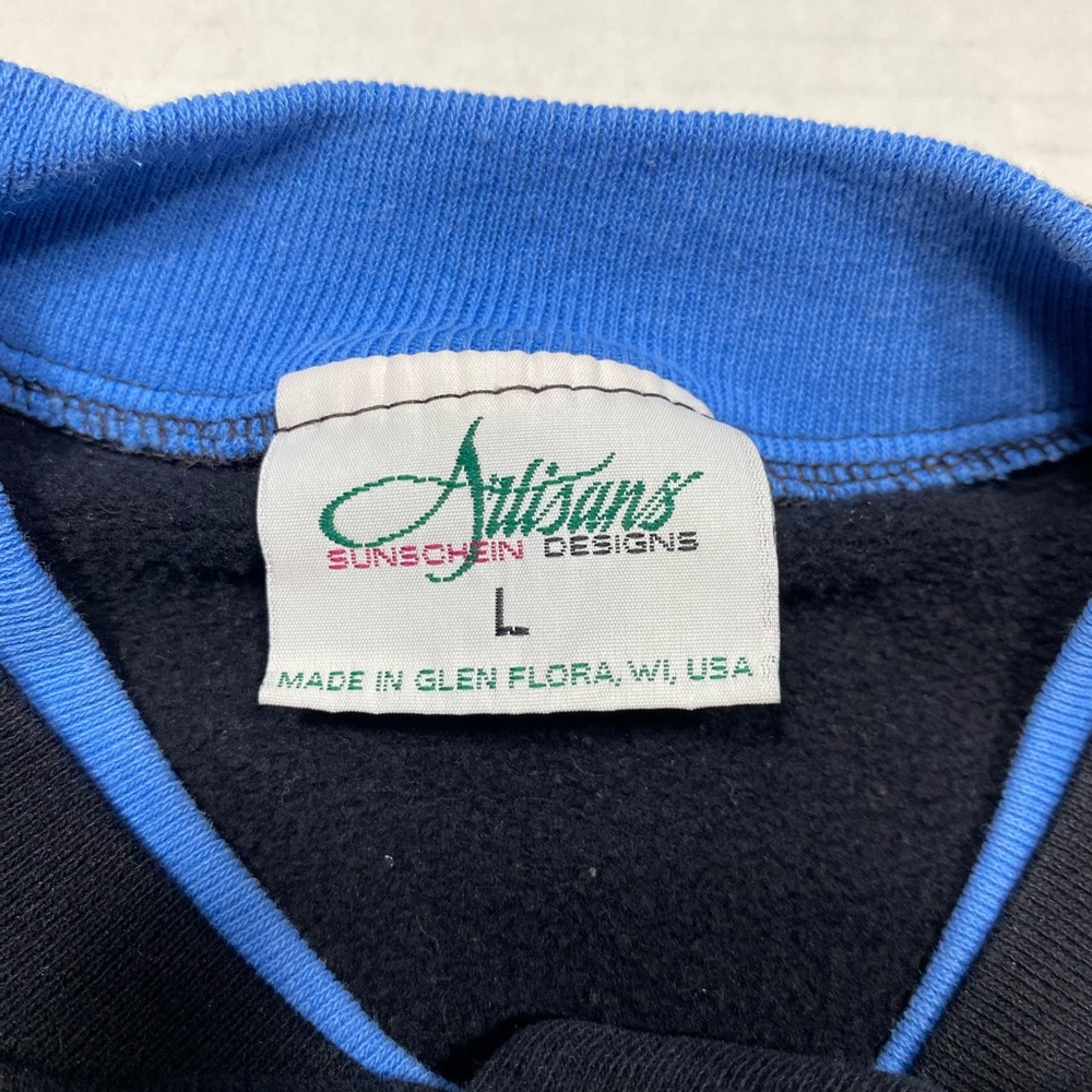 Vintage Artisans Sunchein Sweatshirt Winter All Over Print Large Made In USA - Picture 5 of 9